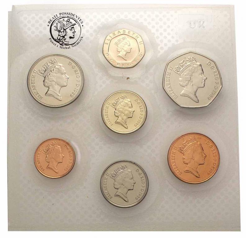 Wielka Brytania komplet monet obiegowych 1989 st.1
