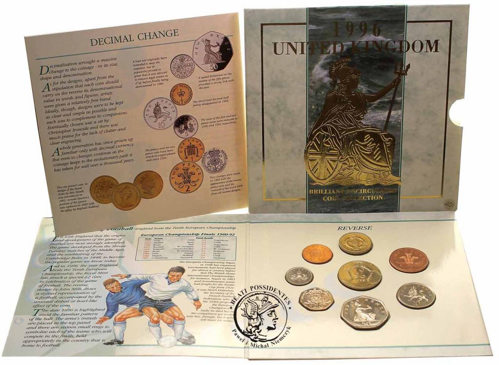 Wielka Brytania komplet monet obiegowych 1996 st.1