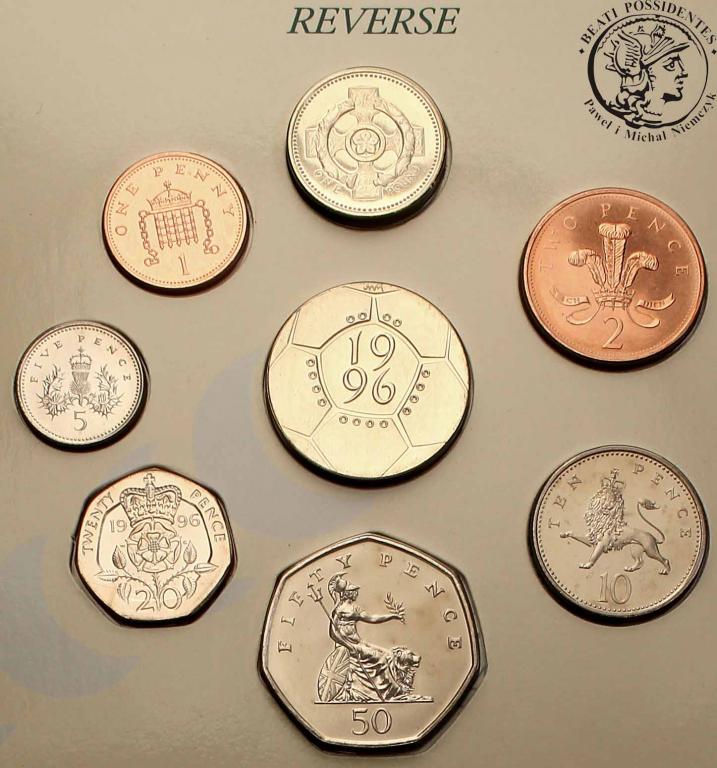 Wielka Brytania komplet monet obiegowych 1996 st.1
