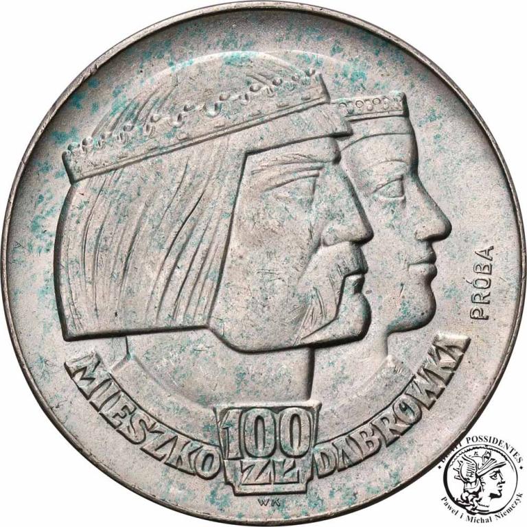 PRÓBA srebro 100 złotych 1966 Millenium st.1-