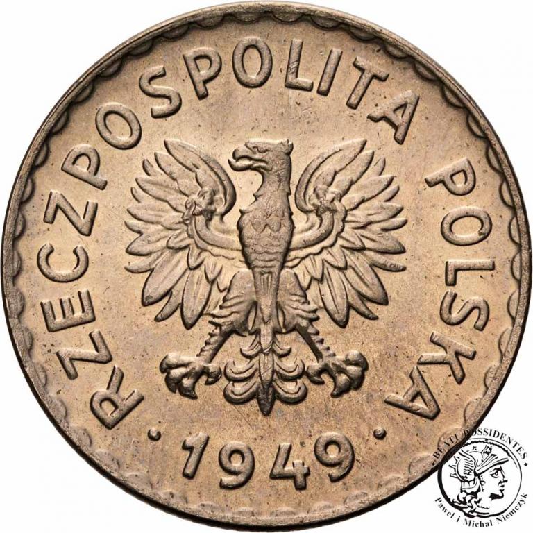 Polska PRL 1 złoty 1949 st. 1-