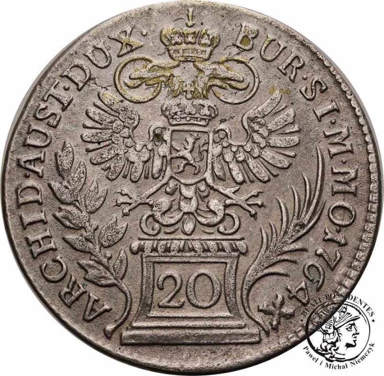 Austria 20 Krajcarów 1764 Praha st.3+