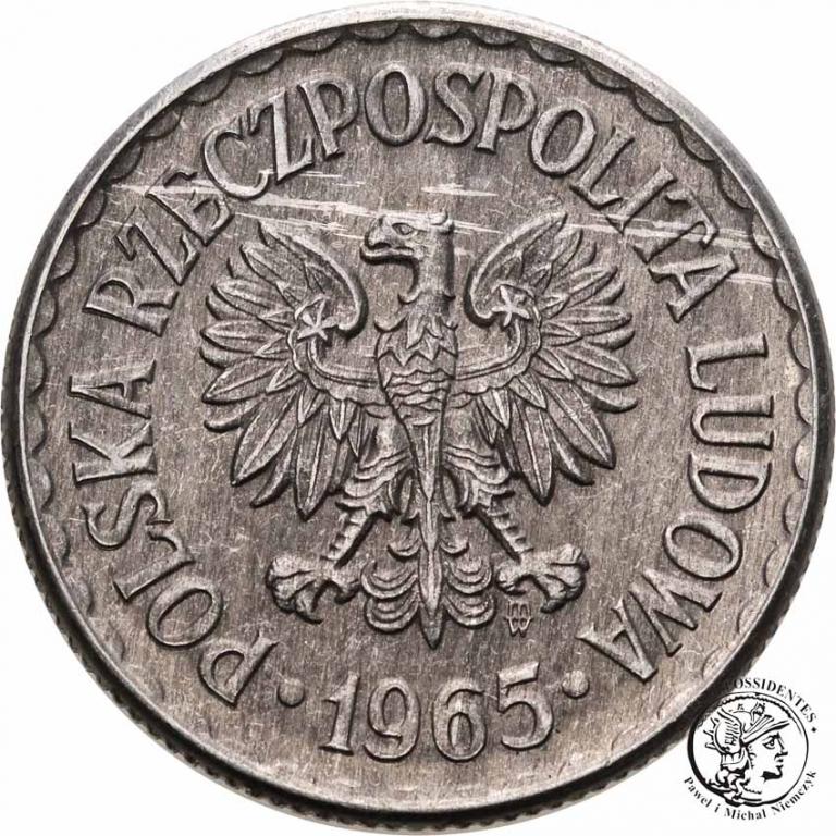 Polska PRL 1 złoty 1965 aluminium st. 1/1-