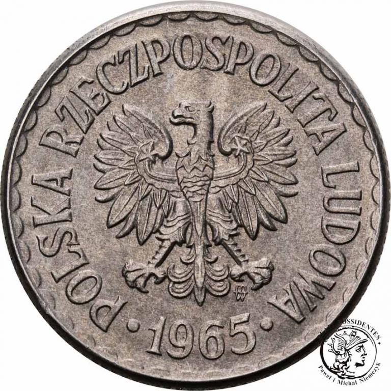 Polska PRL 1 złoty 1965 aluminium st. 1/1-