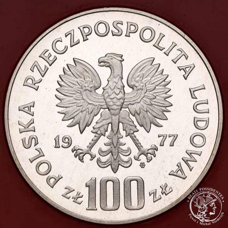 PRÓBA SREBRO 100 złotych 1977 Sienkiewicz st. L-