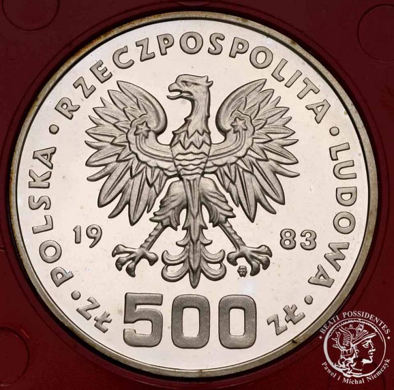 PRL PRÓBA Srebro 500 złotych 1983 Sarajewo st.L-
