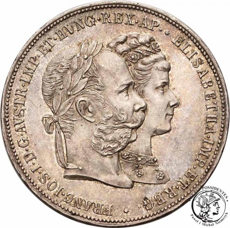 Austria 2 guldeny 1879 srebrne wesele st. 1-