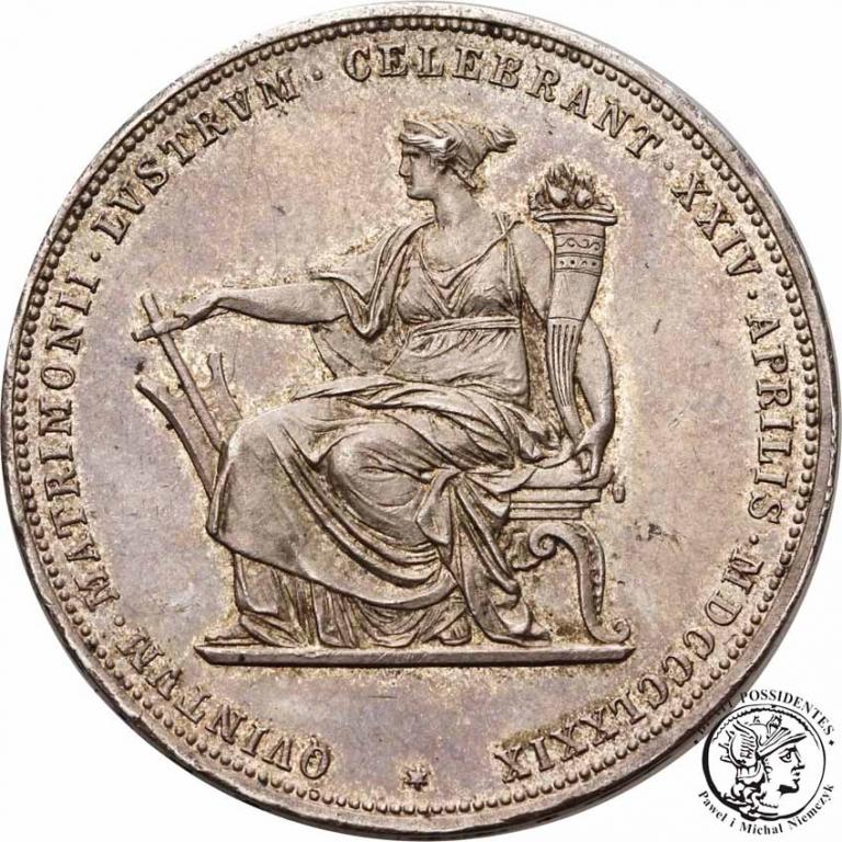 Austria 2 guldeny 1879 srebrne wesele st. 1-