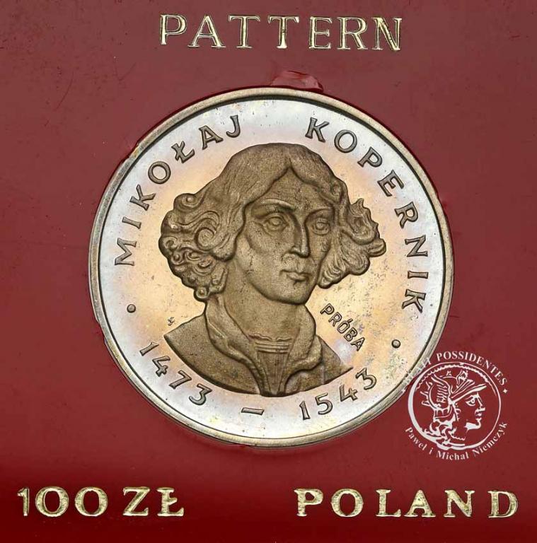 RZADKIE PRÓBA Srebro 100 złotych 1973 Kopernik L-
