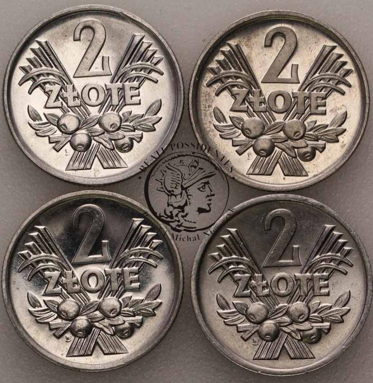 Polska PRL 2 złote 1974 lot 4 szt. st.1