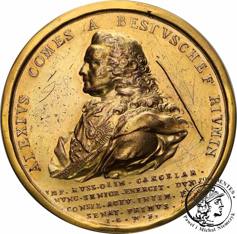 Rosja medal Bestużew Riumin 1762 BRĄZ st. 3