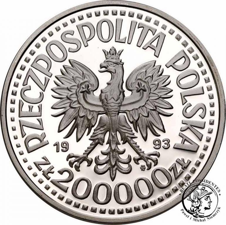 200 000 złotych 1993 Jagiellończyk półpostać st.L-