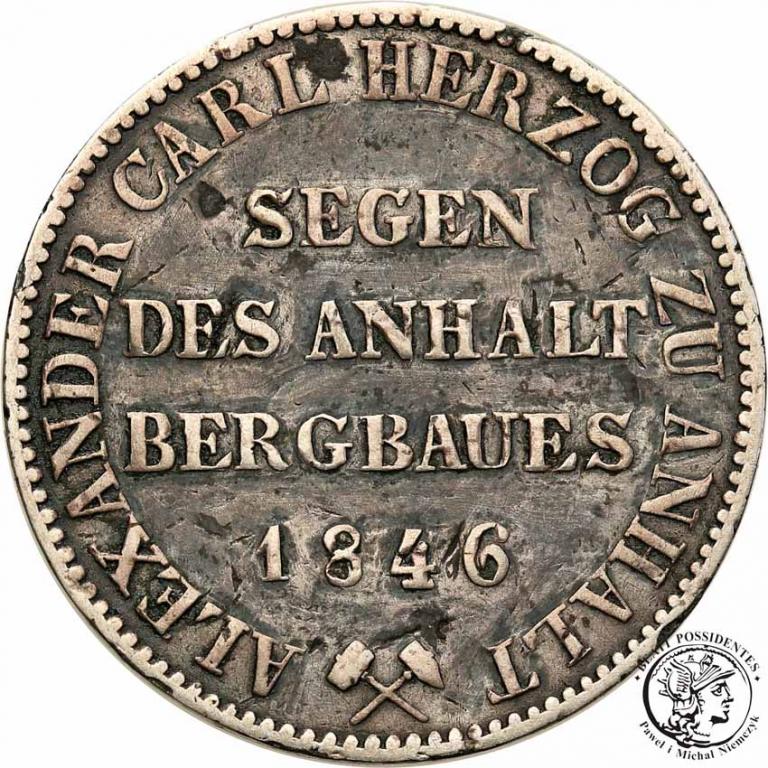 Niemcy Anhalt talar 1846 A st. 4