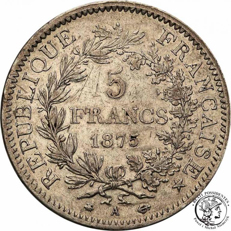 Francja 5 Franków 1875 A st. 3