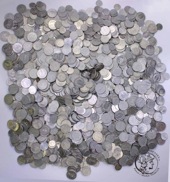 Polska duży zestaw monet PRL Aluminium mix 2 kg