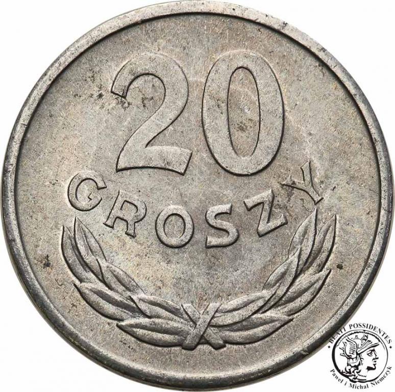 Polska PRL 20 groszy 1961 st. 1-/2+