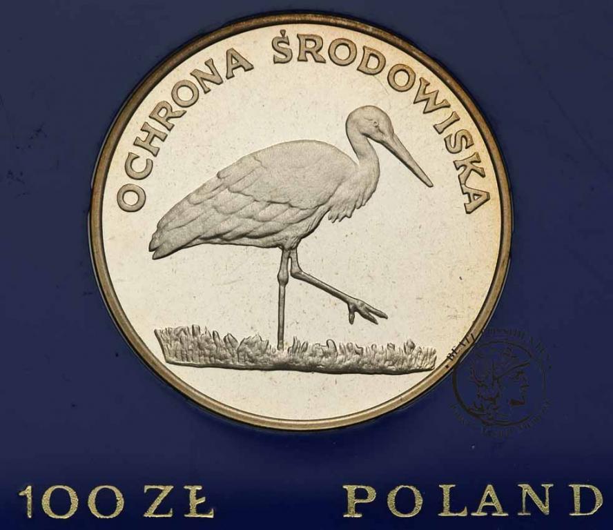 100 złotych 1982 Ochrona Środowiska Bocian st.L-