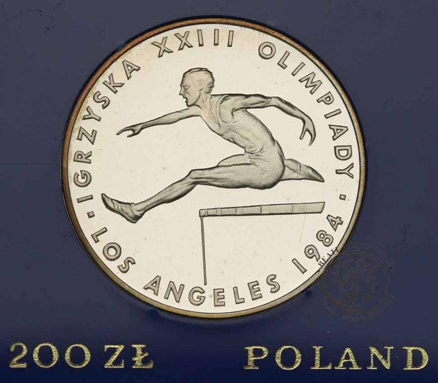 Polska PRL 200 złotych 1984 Oly Los Angeles st. L-