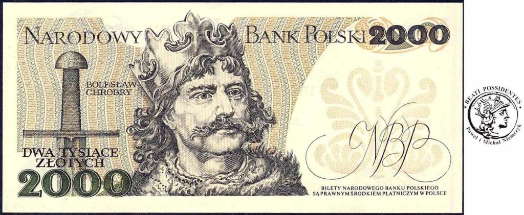 Banknot 2000 złotych 1982 Mieszko I seria BT st.1-