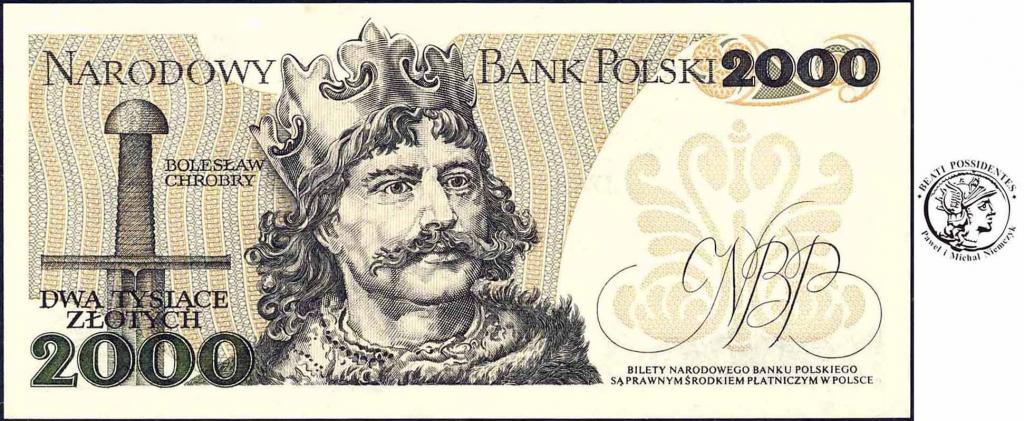 Banknot 2000 złotych 1982 Mieszko I seria BP st.1