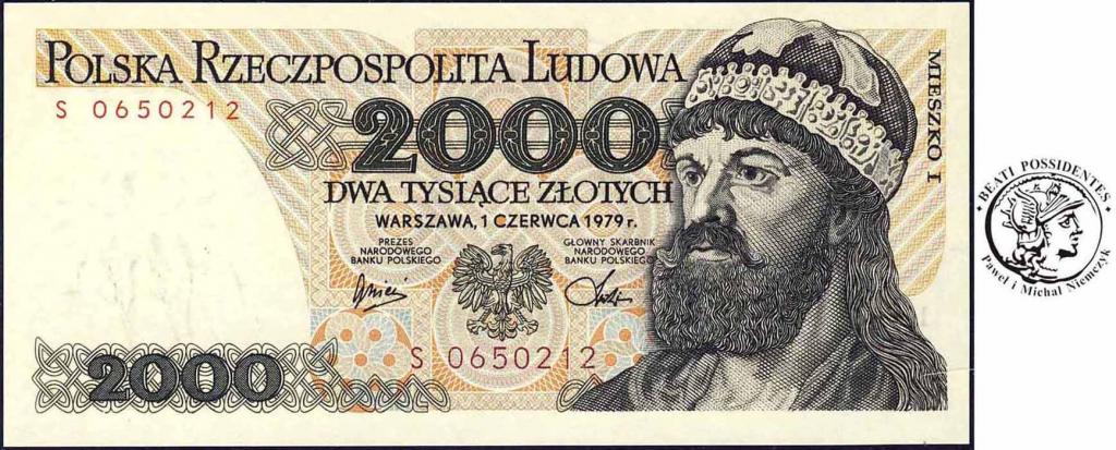 Banknot 2000 złotych 1979 Mieszko I seria S st.1
