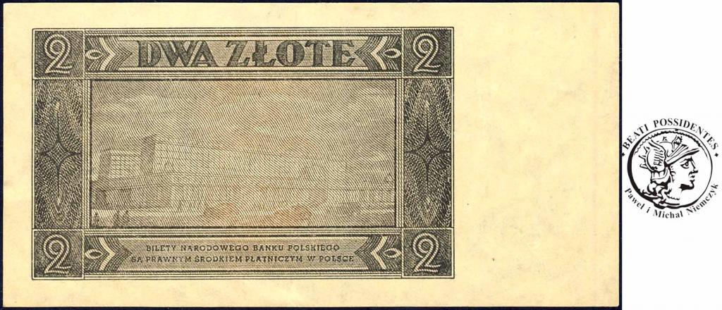 Polska banknot 2 złote 1948 seria BM st.2+