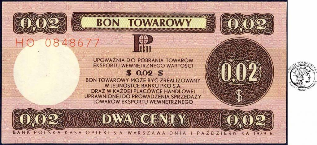 Polska 2 Centy 1979 seria HO bon towarowy Pekao s1