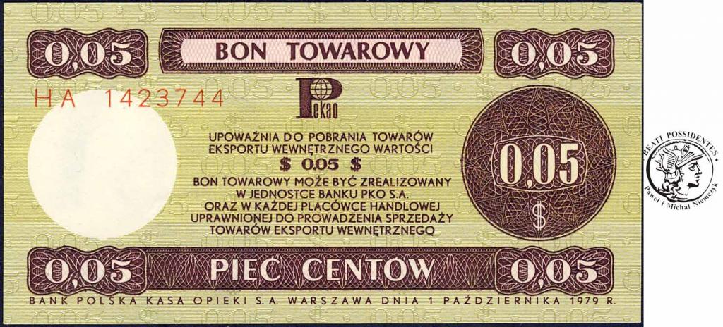5 Centów 1979 seria HA bon towarowy Pekao st.1