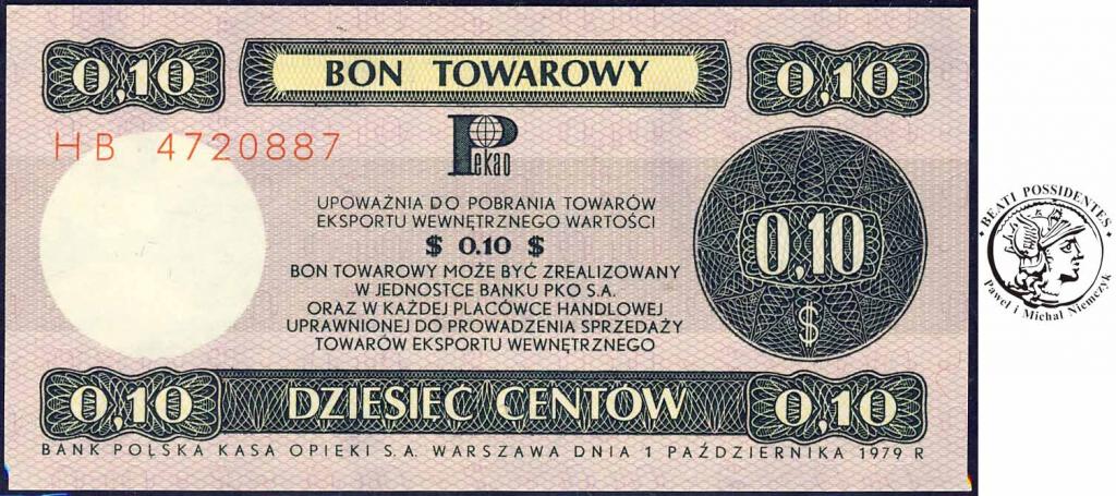 10 Centów 1979 seria HB bon towarowy Pekao st.1