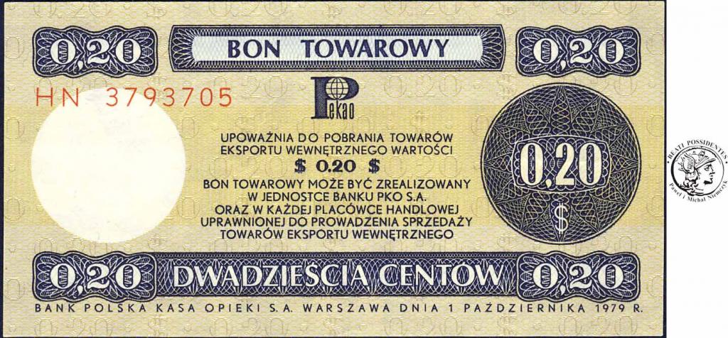 20 Centów 1979 seria HN bon towarowy Pekao st.1