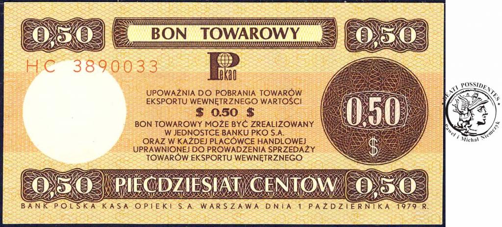 50 Centów 1979 seria HC bon towarowy Pekao st.1