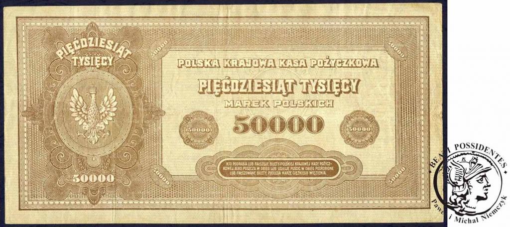 Banknot 50000 marek polskich 1922 - ser. W - st.3