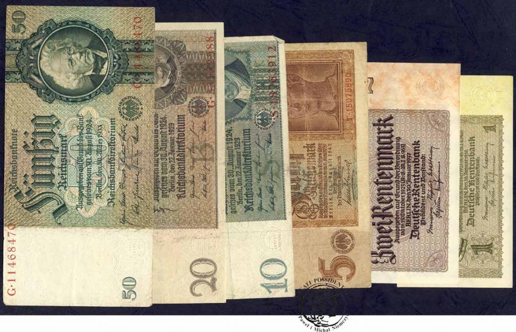 Niemcy lot banknotów 1929-1937 - RÓŻNE - st.3