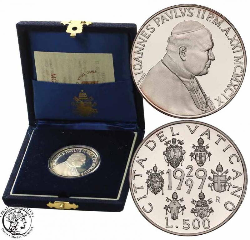 Watykan Jan Paweł II 500 Lire 1999 lustrzanka st.L