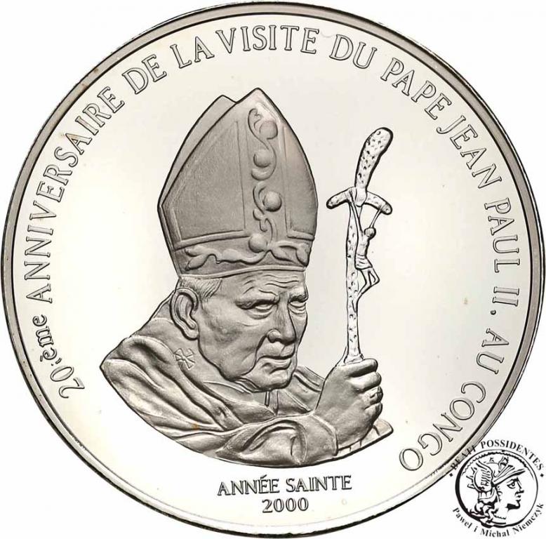 Kongo Jan Paweł II 10 Franków 2000 st. L