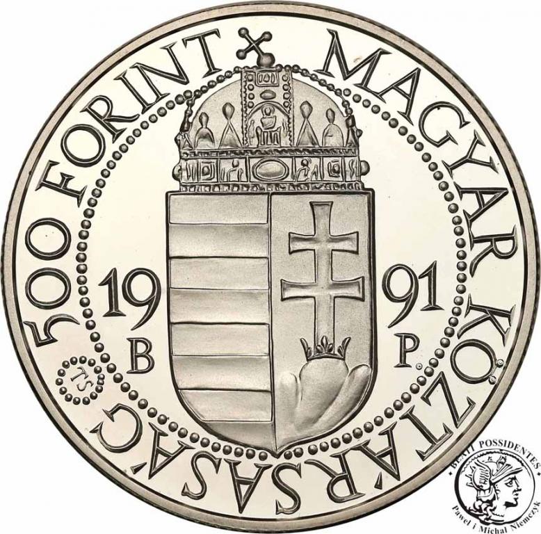 Węgry Jan Paweł II 500 Forint 1991 st. L-