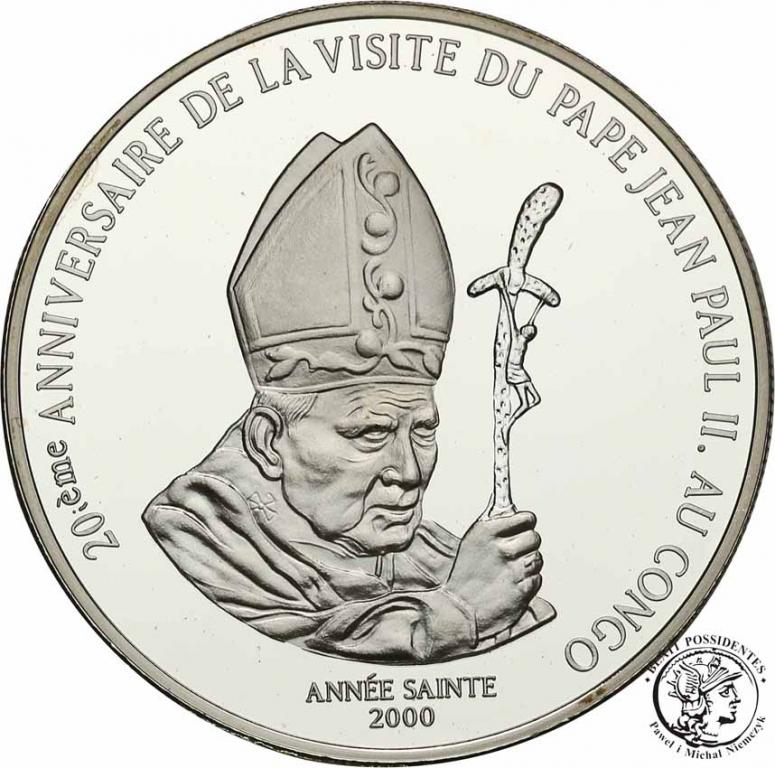 Kongo Jan Paweł II 10 franków 2000 st. L-