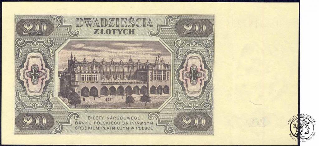 Polska banknot 20 złotych 1948 - ser. HS - st. 2