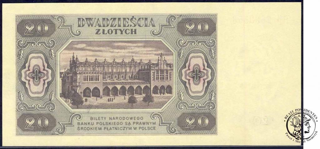 Polska banknot 20 złotych 1948 - ser. HW - st. 1