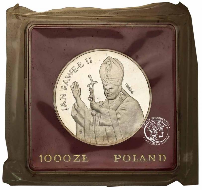 PRÓBA SREBRO 1000 złotych 1982 Jan Paweł II st.L-