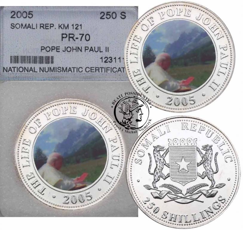 Somalia 250 Shillings 2005 Jan Paweł II NNC PR70