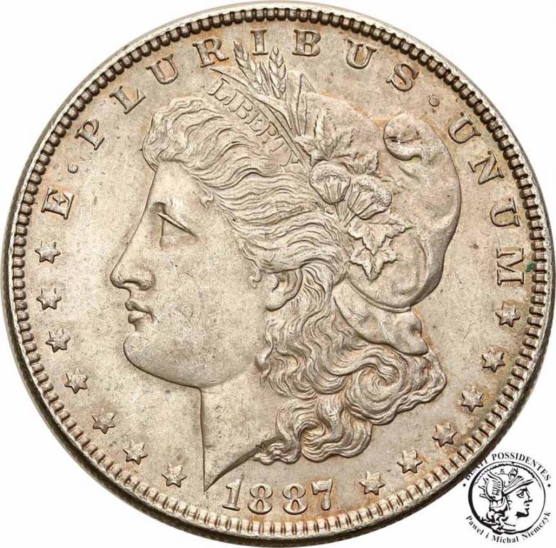 USA 1 dolar 1887 Philadelphia st. 2-/3+