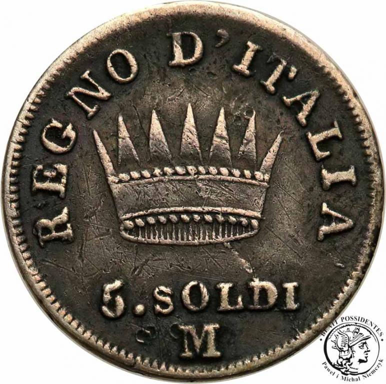 Włochy Napoleon I 5 soldi 1812 M st. 3