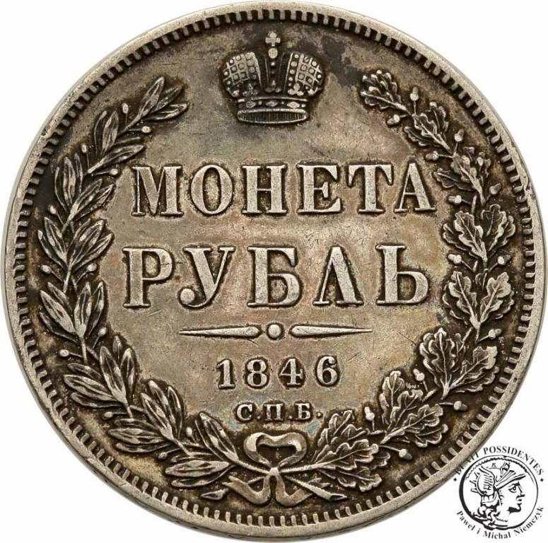 Rosja Mikołaj I 1 Rubel 1846 st.3+