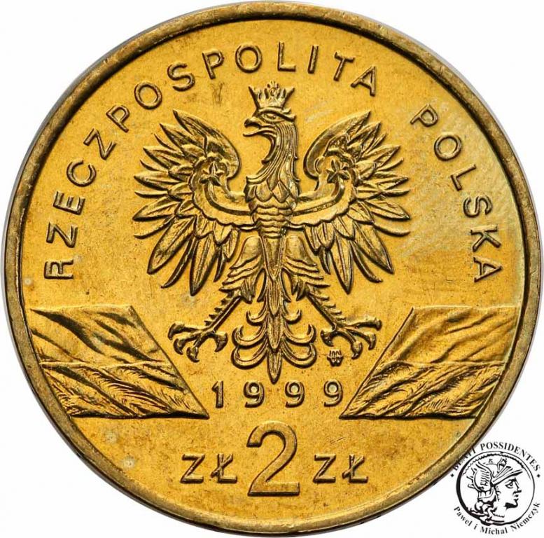 Polska III RP 2 złote 1999 wilki st.1-