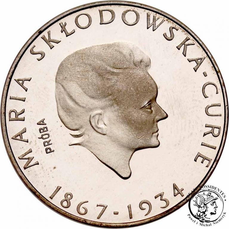PRÓBA SREBRO 100 złotych 1974 Skłodowska st. L-