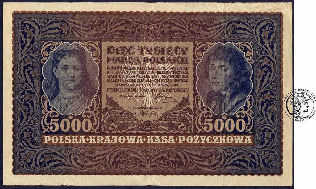 Banknot 10000 Marek polskich 1922 - ser H - st. 3-