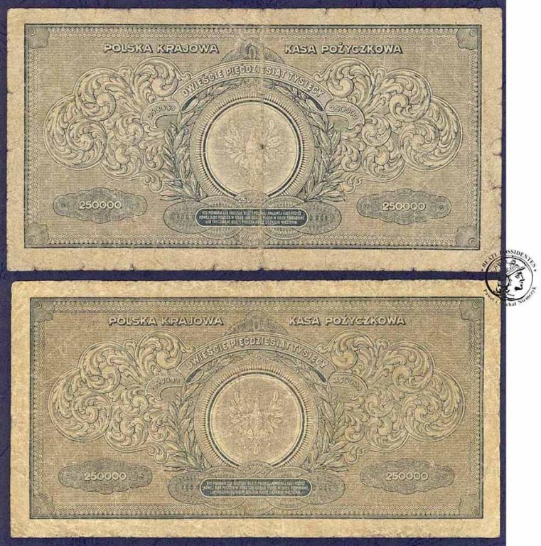 Banknoty 250000 Marek polskich 1923 serO+B0 st3-/4