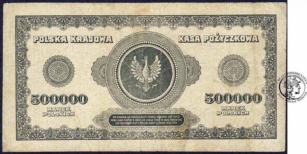 Banknot 500000 Marek polskich 1923 - ser P - st.3-