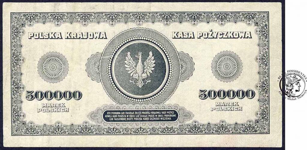 Banknot 500000 Marek polskich 1923 - ser H - st 3-